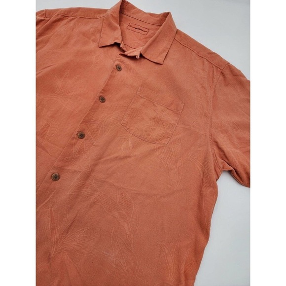 Tommy Bahama Mens Coral 100% Silk Short Sleeve Button Down Hawaiian Shirt XL - Picture 6 of 15